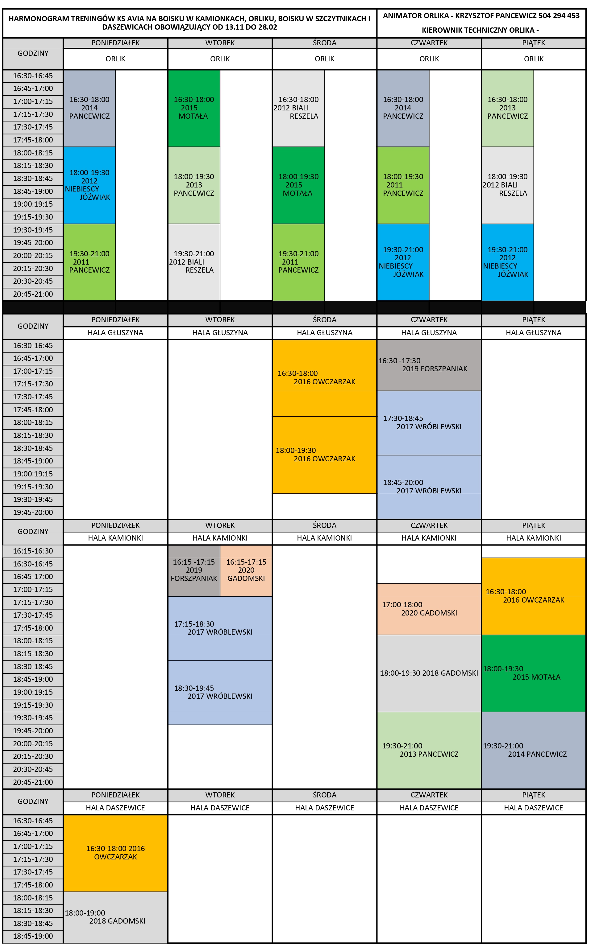 harmonogram od 13.11.2025 do 28.02.2026