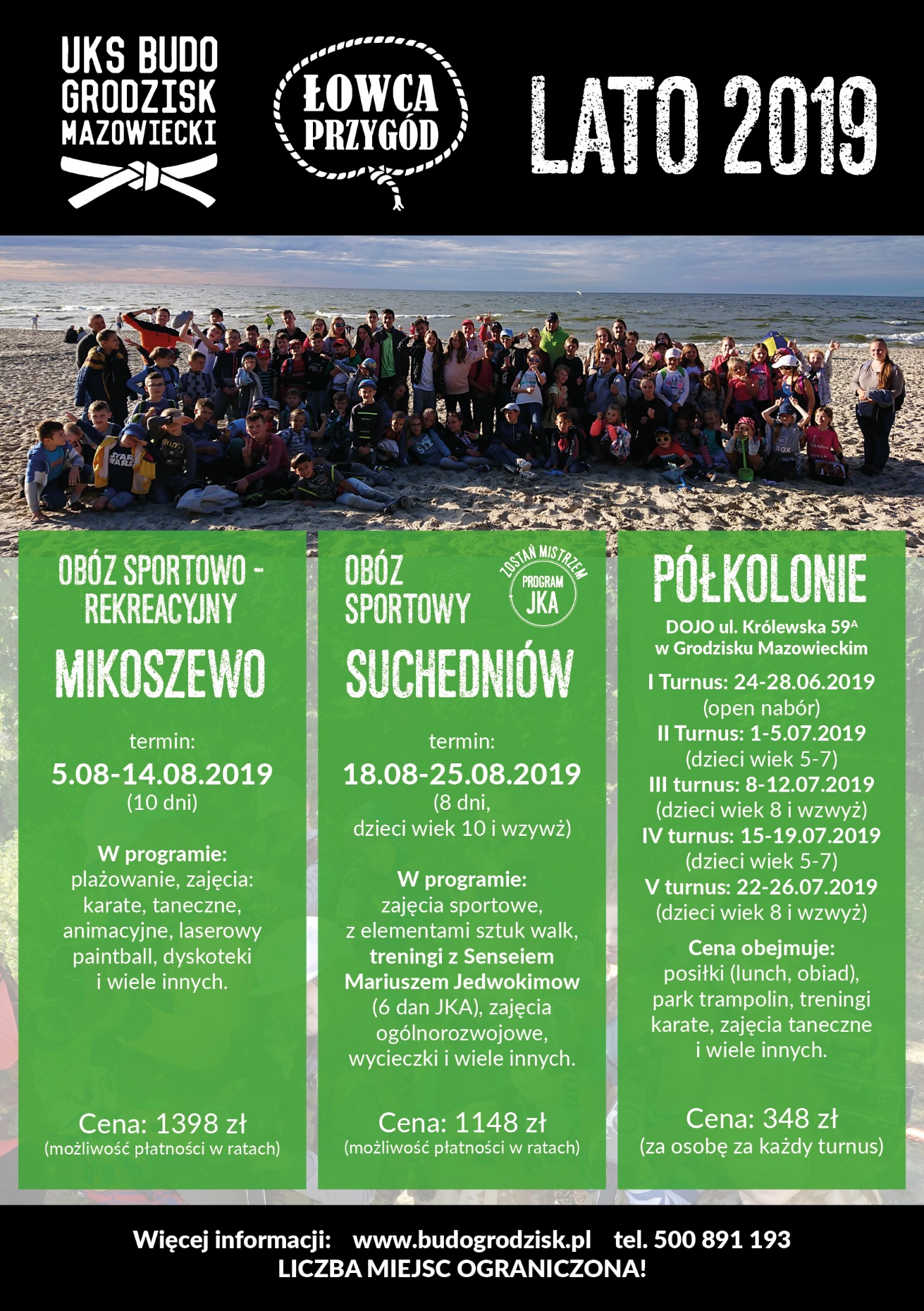 WAKACJE 2019 - OBOZY I PÓŁKOLONIE