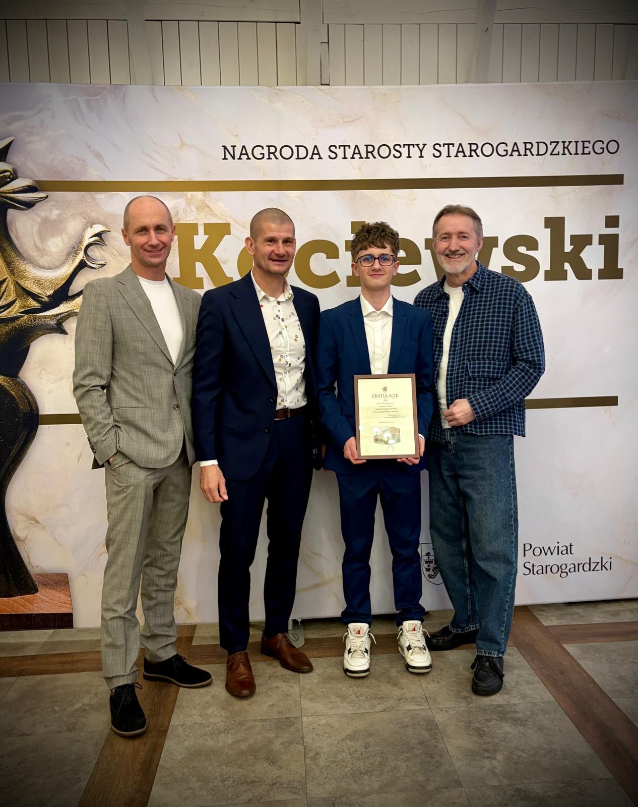 Nagroda Starosty "Kociewski Gryf" w dziedzinie Sport za 2025 rok dla naszego zawodnika, Starogard Gdański, 20.03.2026