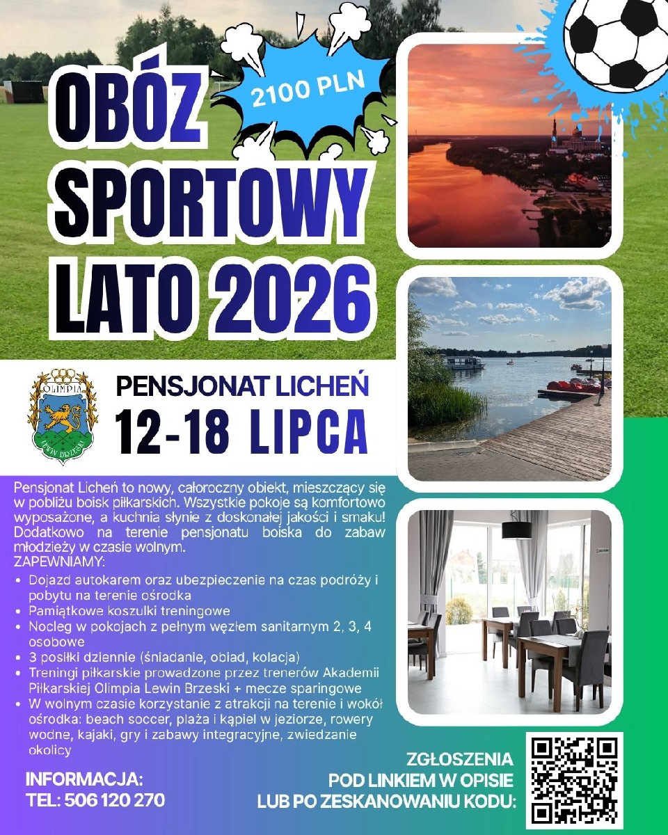⚽️ OBÓZ SPORTOWY Z OLIMPIĄ – LATO 2026! 🌞