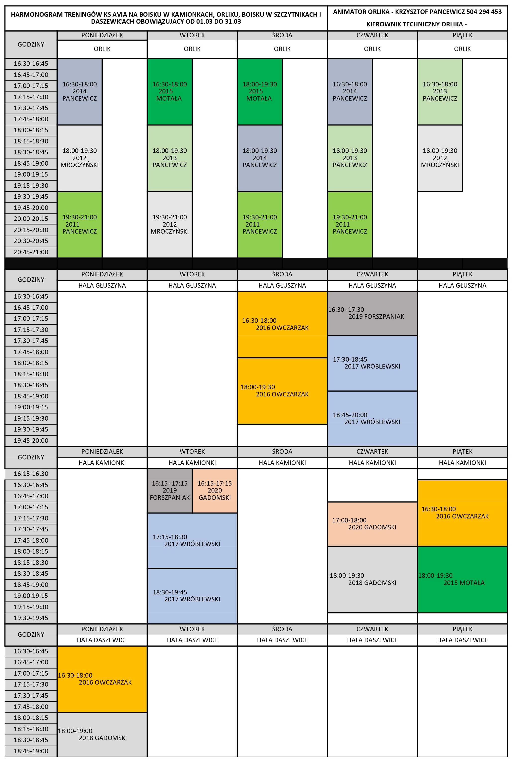 harmonogram od 01.03 do 31.03.2026