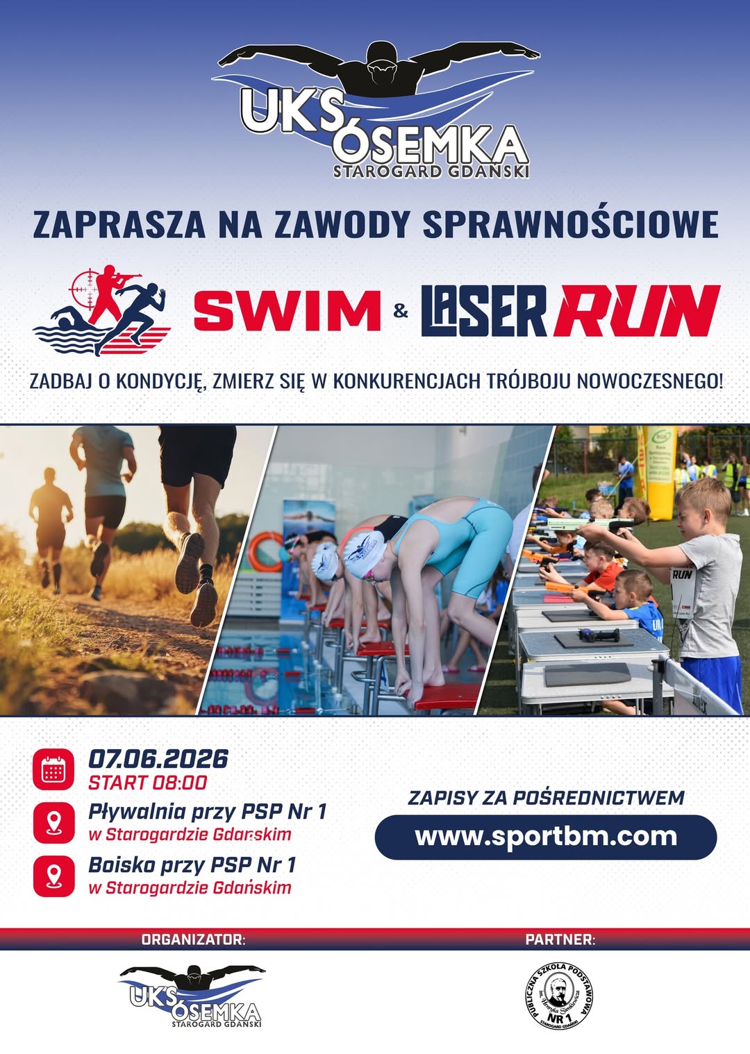 SWIM & LASER RUN - zawody sprawnościowe w trójboju nowoczesnym,  Starogard Gdański, 07.06.2026