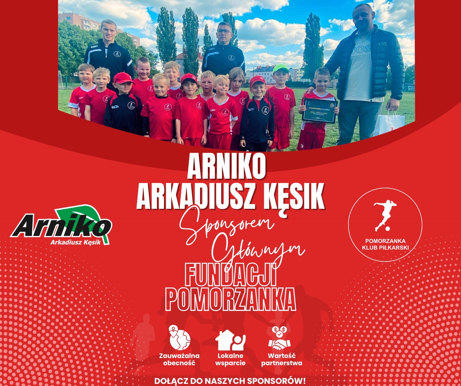 Firma Arniko Arkadiusz Kęsik nowym sponsorem Fundacji Pomorzanka!