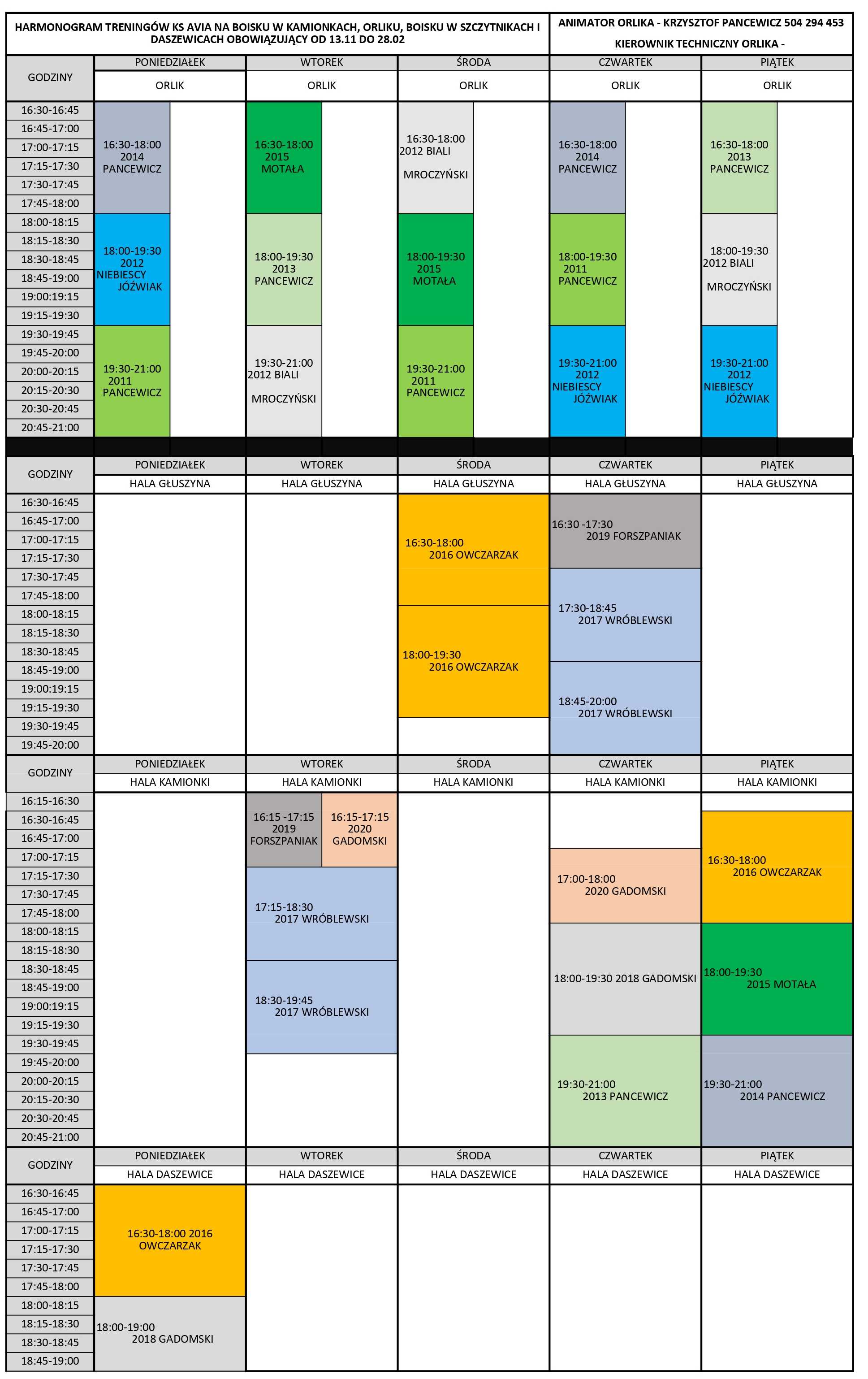 harmonogram od 13.11.2025 do 28.02.2026