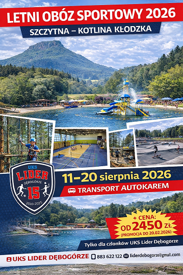 LETNI OBÓZ SPORTOWY - SZCZYTNA 2026 (KOTLINA KŁODZKA)