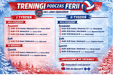 Treningi podczas Ferii zimowych 2026