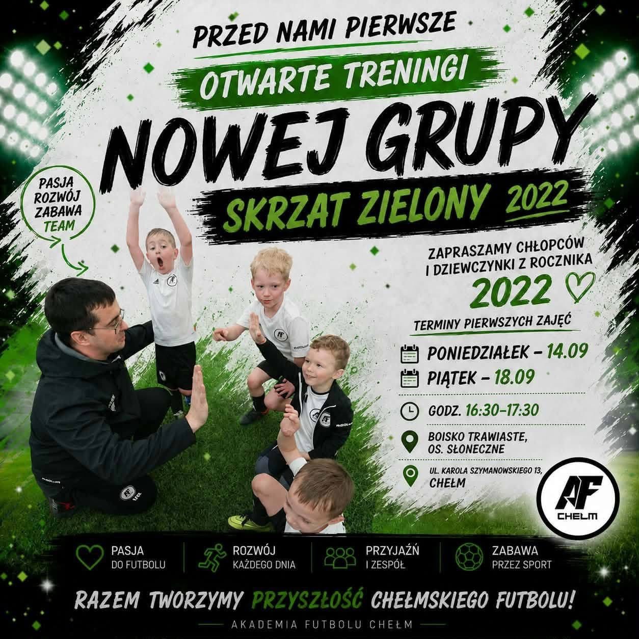 PIERWSZE OTWARTE TRENINGI NABOROWE NOWEJ GRUPY - SKRZAT ZIELONY