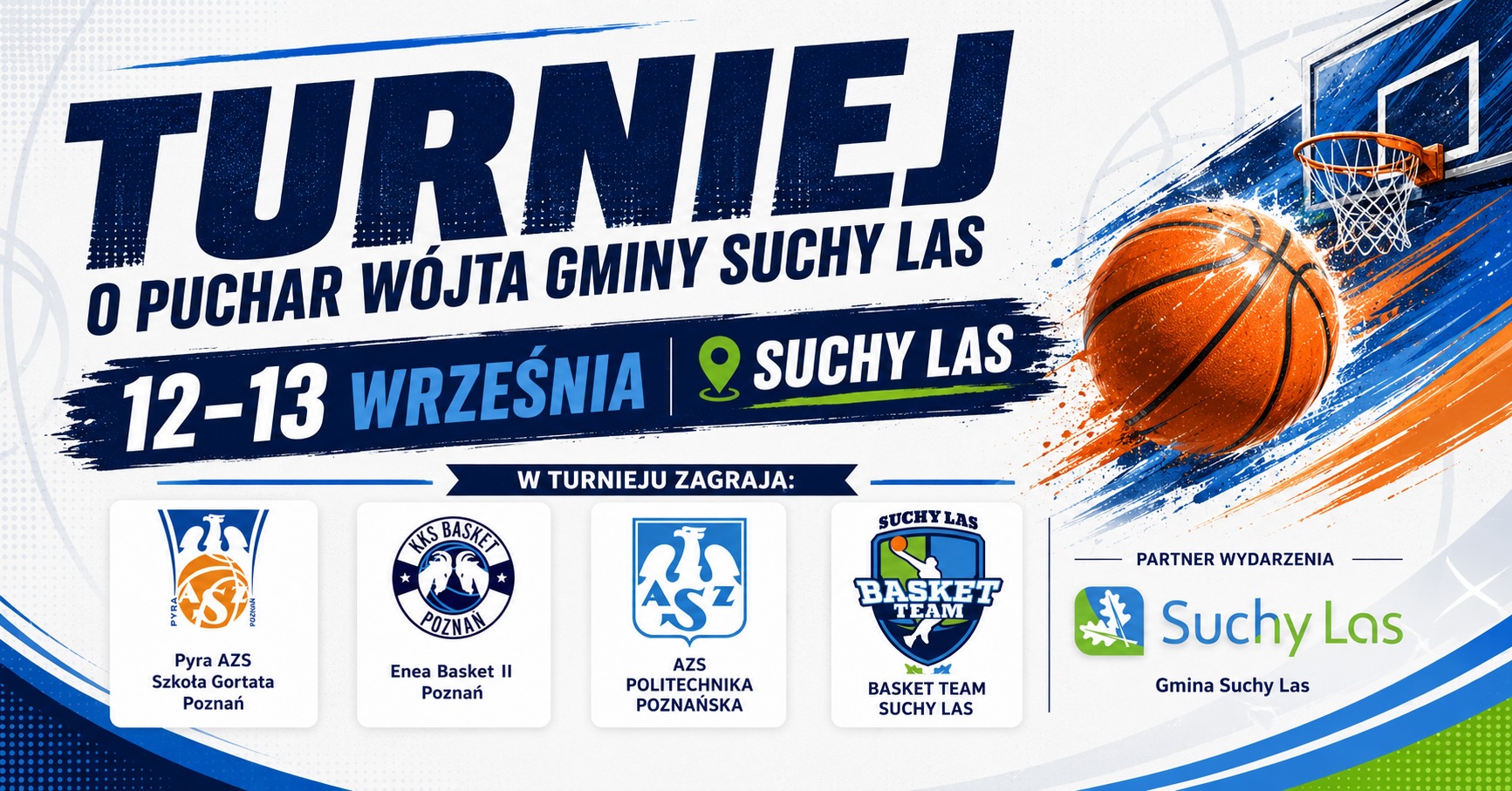 🏀 Turniej o Puchar Wójta Gminy Suchy Las już 12–13 września!