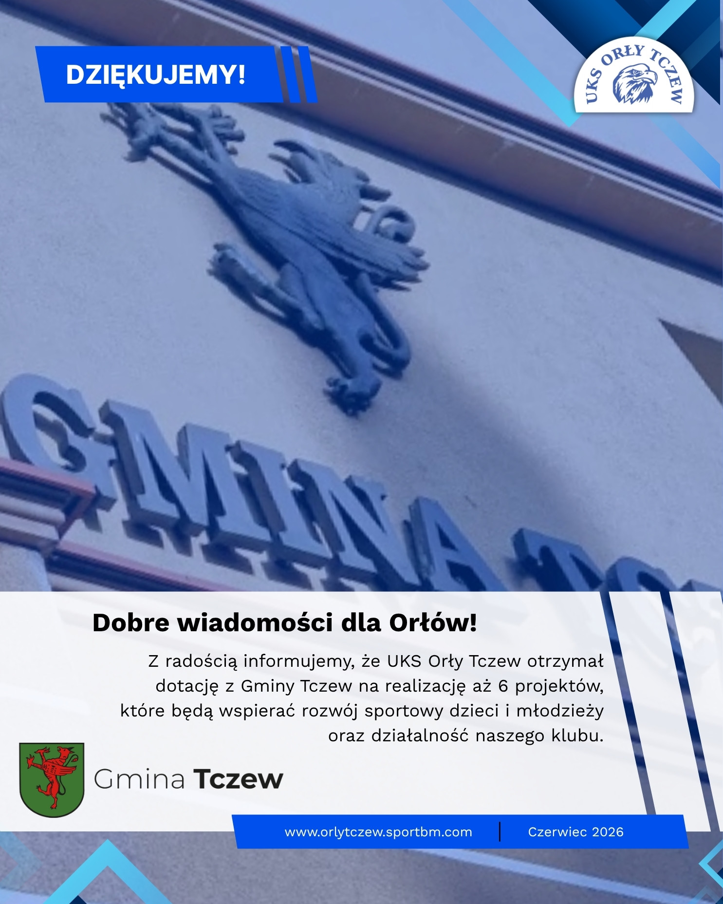 Klub otrzymał dotację z Gminy Tczew!