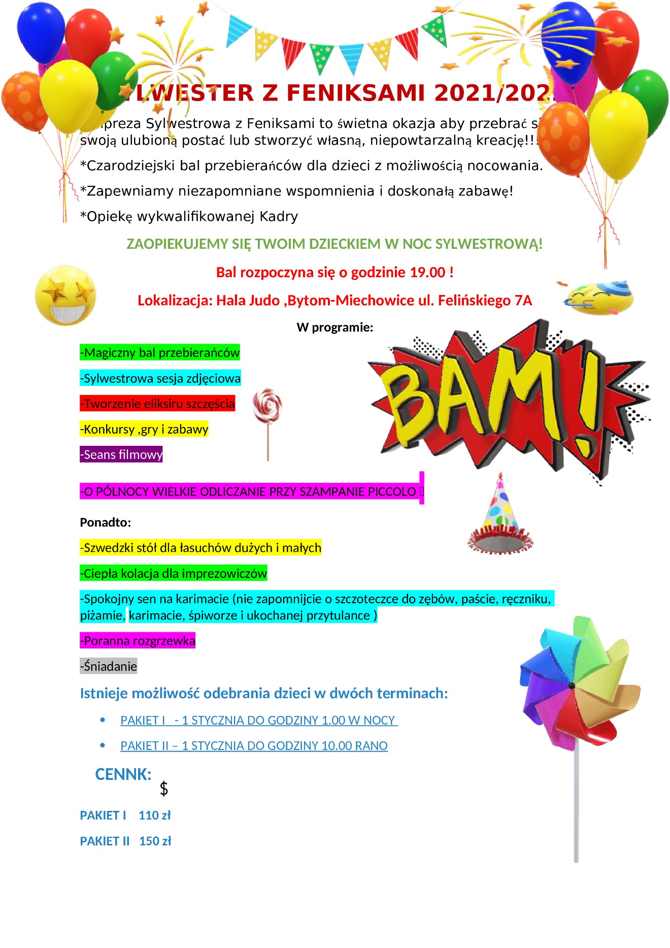 SYLWESTER Z FENIKSAMI 2021/2022