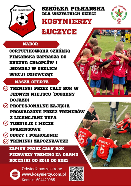 Dołacz do Szkółki Piłkarskiej - Kosynierzy Łuczyce