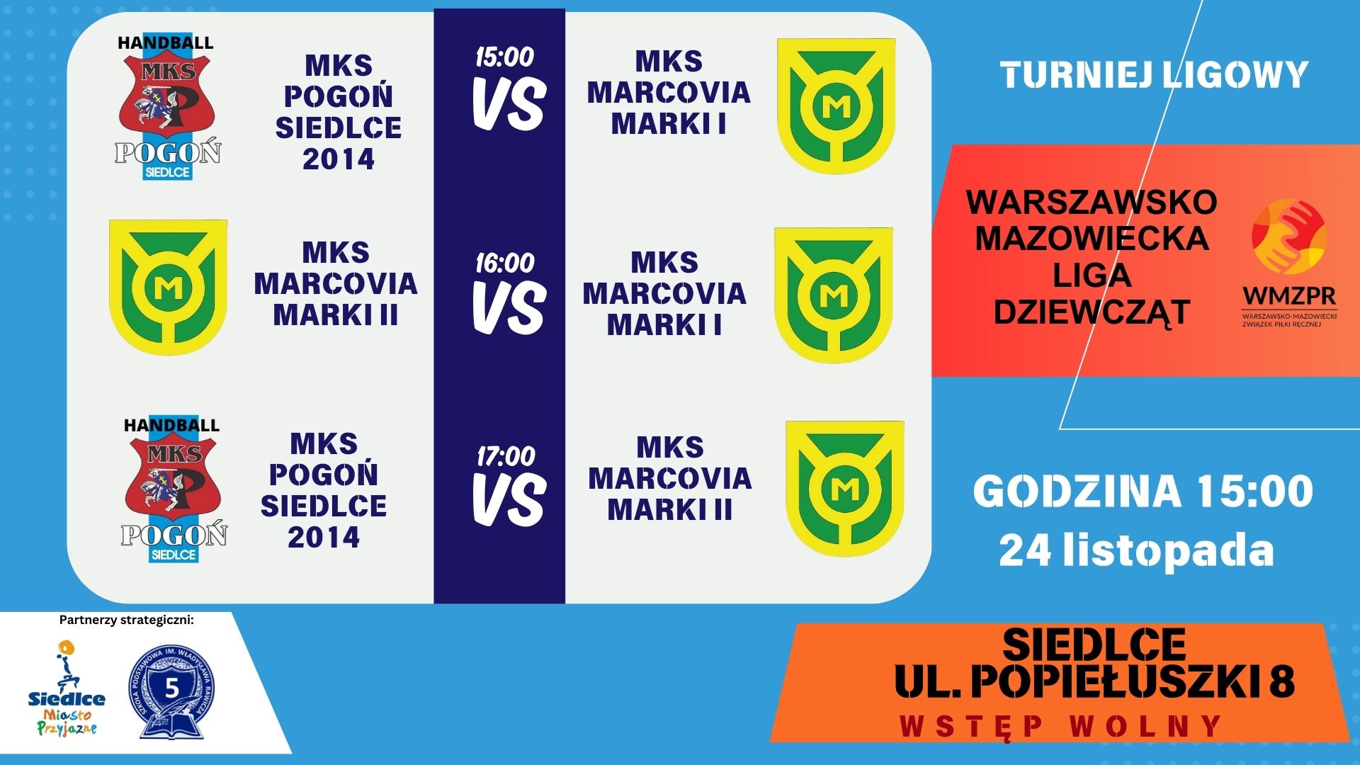 Zapraszamy na turniej ligowy zespołu dziewcząt 2014 i mł.