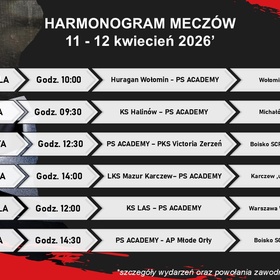 Harmonogram Meczów 11-12 kwietnia 2026