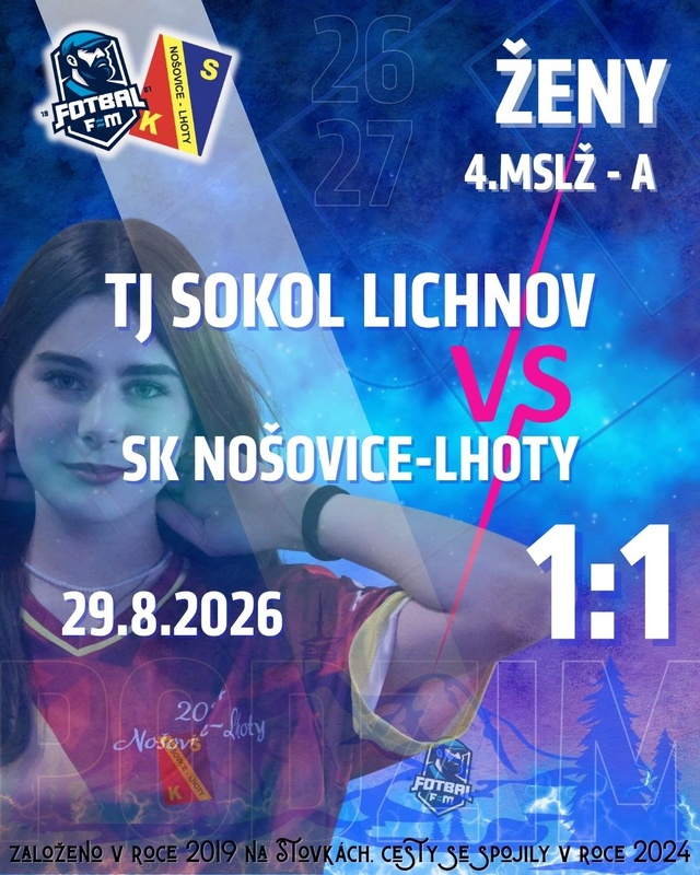 PRVNÍ MISTROVSKÝ ZÁPAS PŘINESL BOD Z LICHNOVA