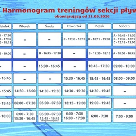 Harmonogram obowiązujący od 21.09.2026