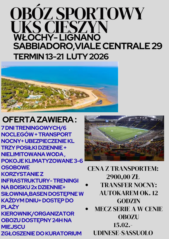Obóz sportowy Włochy 2025 !!!