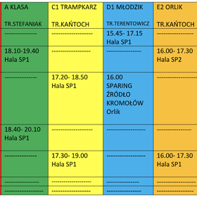 Harmonogram zajęć - 13.02.2023 - 19.02.2023