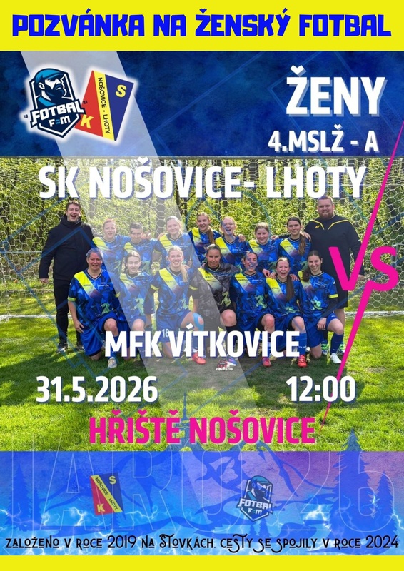 ⚽️ ŽENY ZNOVU DOMA — A VÝJIMEČNĚ NA HLAVNÍM HŘIŠTI V NOŠOVICÍCH 💙💛