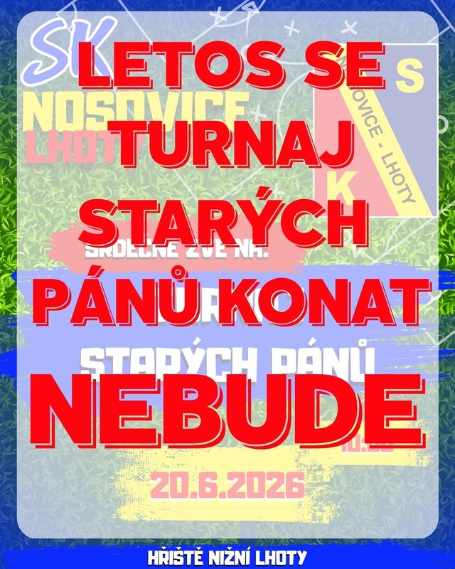 Informace k turnaji starých pánů