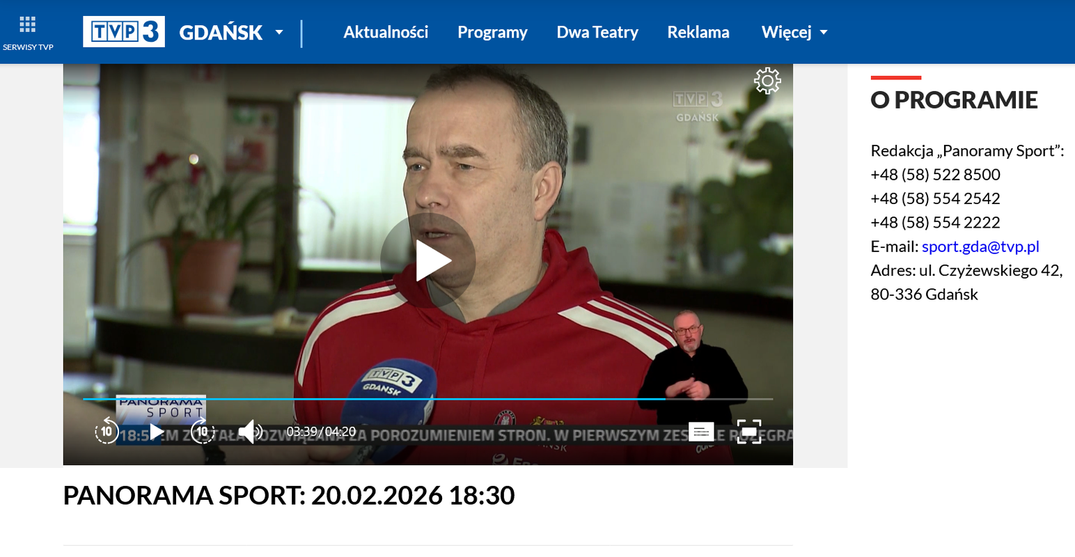 Trener Paweł Ludwichowski w TVP Gdańsk!