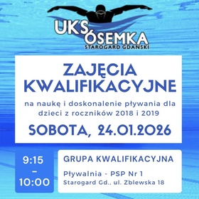 Dodatkowy NABÓR do UKS Ósemka - Zajęcia kwalifikacyjne 24.01.2026