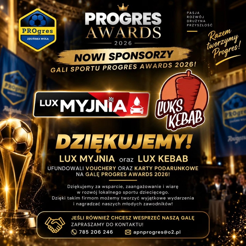 WITAMY PIERWSZYCH SPONSORÓW PROGRES AWARDS 2026!