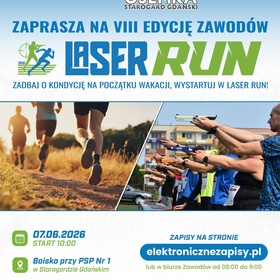 Ruszają zapisy na VIII edycję zawodów „Łączymy Pokolenia w zawodach Laser Run”, Starogard Gdański, 07.06.2026