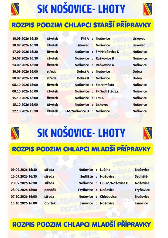 ROZPIS PODZIMU – CHLAPCI